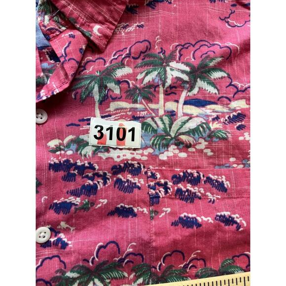 IZOD SALTWATER Shirt Men 2XL RELAXED BUTTON UP‎ SHORT SLEEVE FLORAL HAWAIIAN RED - Picture 6 of 6